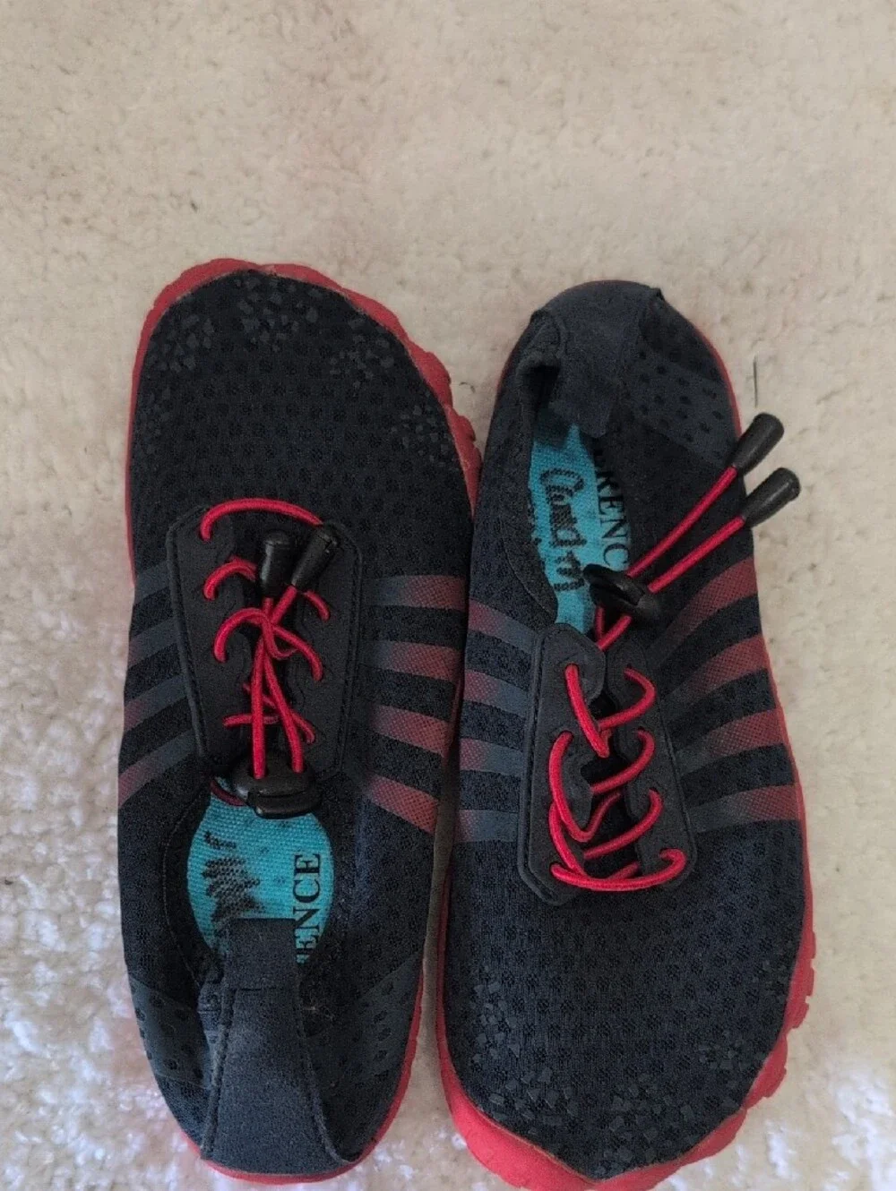 Kids Black and Red Water Shoes with Secure Bungee Laces